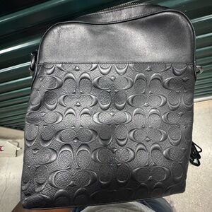 Coach Black Embossed Messenger Bag